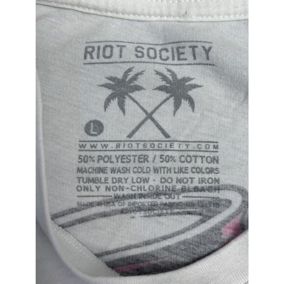 Men's Santa Cruz Riot Society Collaboration T-Shirt Large White Red - Picture 10 of 12